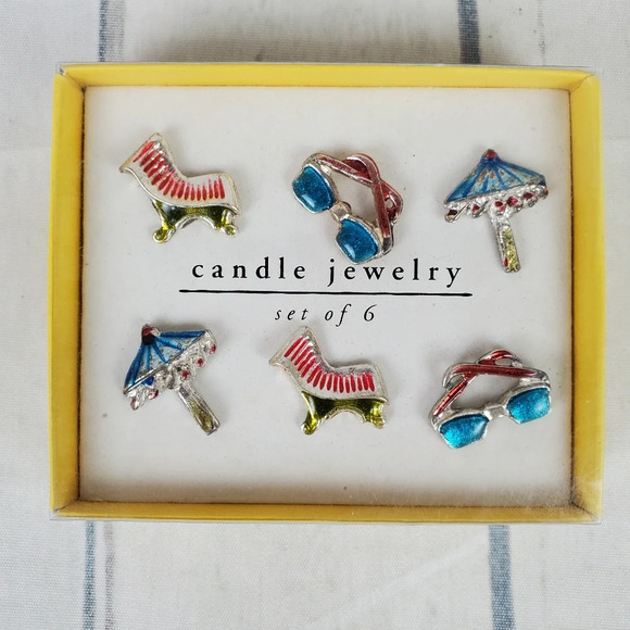 2/$25 Pier 1 Imports Candle Jewelry Push Pins Set of 6 Sunglasses Umbrella Chair - Picture 1 of 12